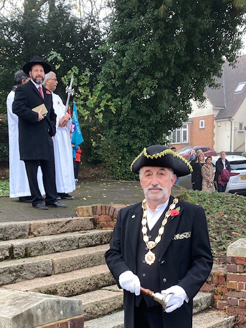 Remembrance Sunday Service Clergy, Town Crier Marco.